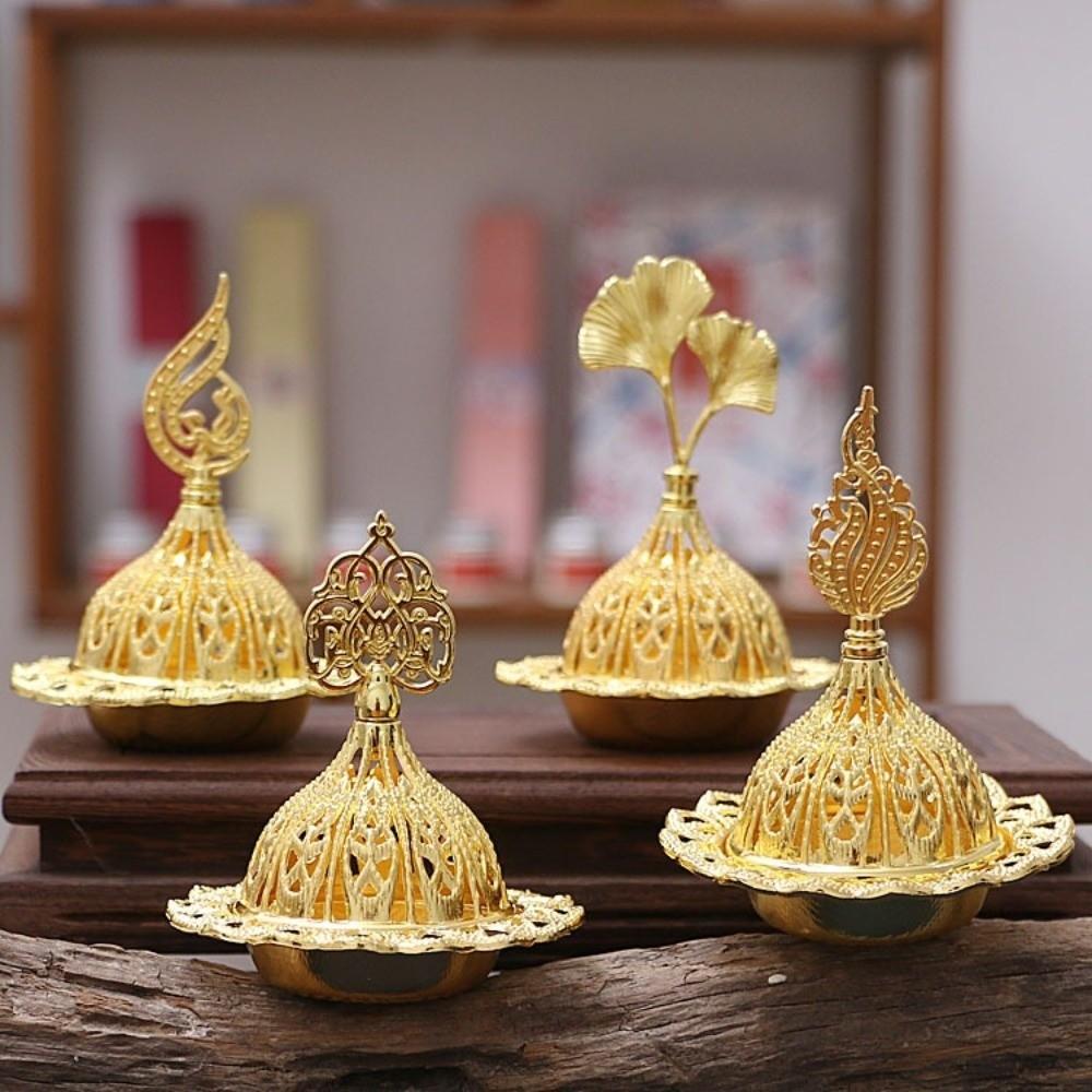 Zinc Zinc Alloy Mini Censer Holder Gold Incense Stick Burner Portable Metal Incense Burner  Office