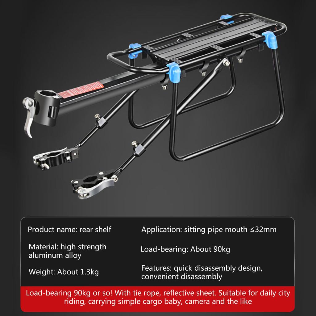 20-29 Inch Bicycles Bike Luggage Cargo Rear Rack Aluminum Alloy Shelf Saddle Bags Holder Stand Support With Mount Tools