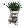 Indoor Decorative Planter Funny Bulldog Pot Novelty Middle Finger Dog Flower Cute Unique Garden Decor Statue for Outdoor Office Desk Creative