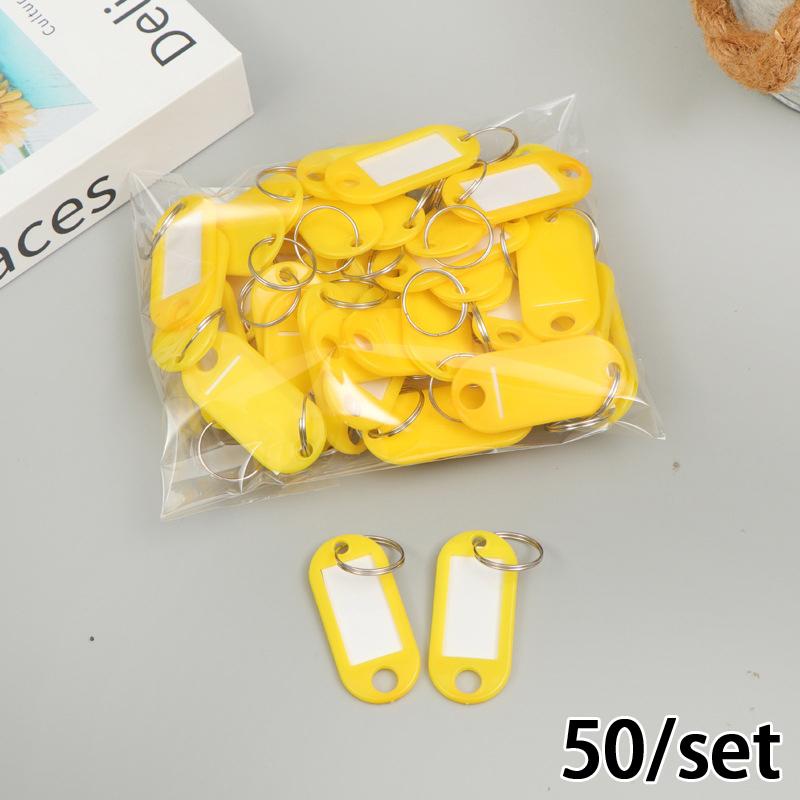 50 PCS Plastic Key Tags Split Ring ID Label Keychains for Organizing Locker Mailbox Apartment Office Home Keys