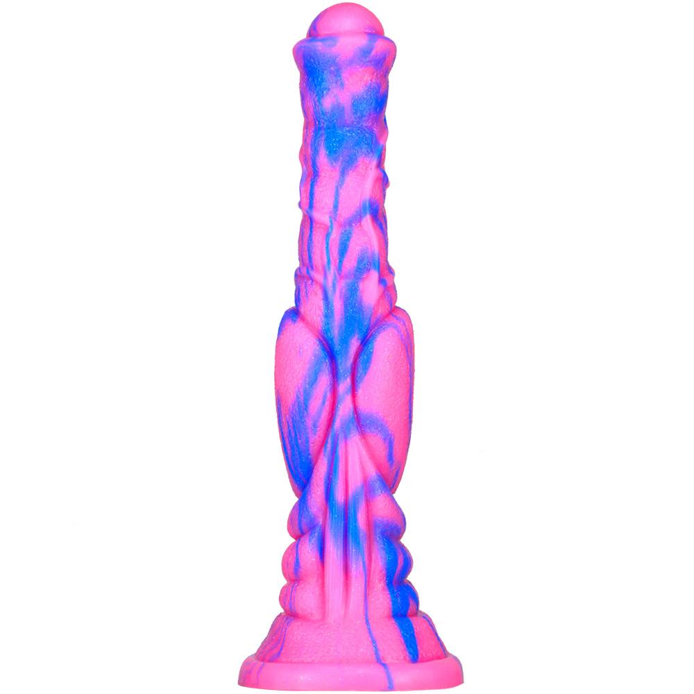 Female Eggless Horse Cock Liquid Silicone Animal Penis Thick and Long Color Simulation Fake Penis Anal Plug Sex Toys