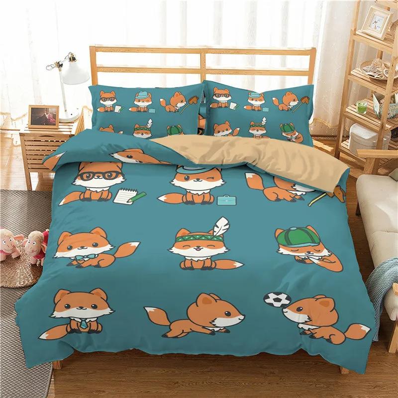 Cuete House Bedding 3D Digital Printing Cute Dog Duvet Quilt Cover Pillowcase Fashion Three-piece Set