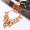 Этнический стиль многослойный дизайн имитация драгоценных камней украшение женское ожерелье для повседневной носки