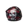 FF 816 Череп Красный Полностью Покрытый Черный Мотоциклетный Шлем С Подбородком - Черный Козырек