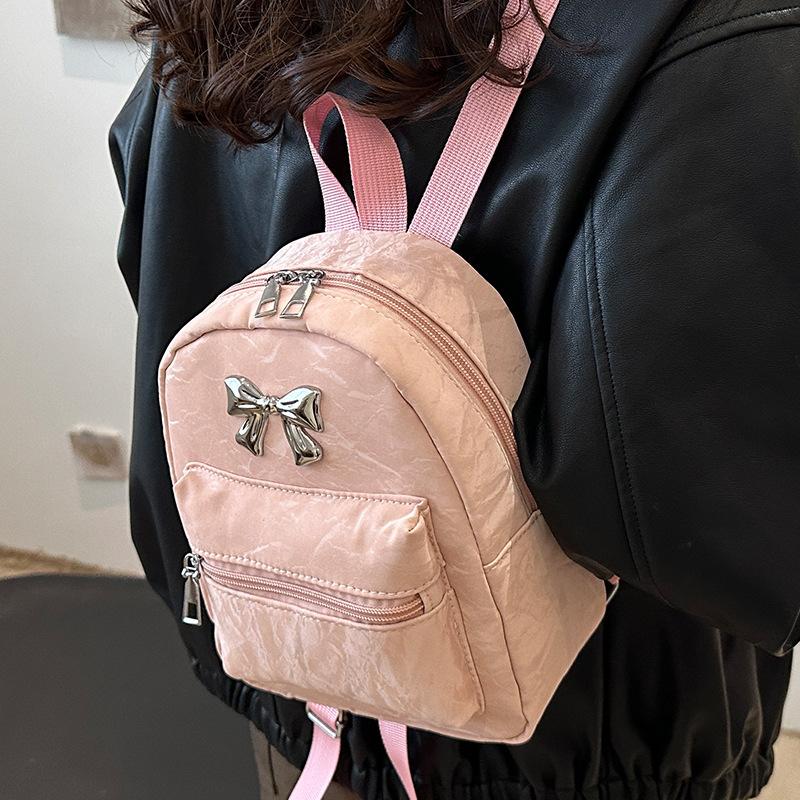 Рюкзак с бантом, женский, нишевый, повседневный, модный, для девочек, школьный рюкзак, легкий, маленький, дорожный рюкзак