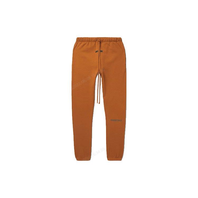 Fear of God Essentials Флисовые брюки-джоггеры с прямым кроем, принтом логотипа, хлопково-полиэстеровый трикотаж, унисекс, коричневые, Vicunia, FOG-SS22-001