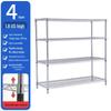 Chrome Wire Mesh Multi-layer Storage Rack - Stainless Steel Shelving for Household and Warehouse.