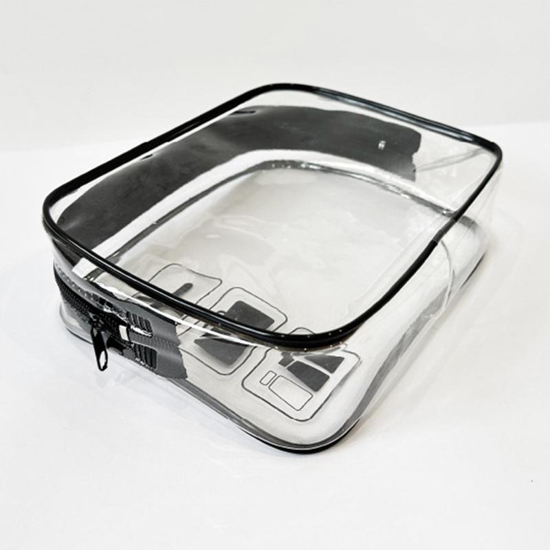 Прозрачная косметичка из ПВХ для женщин на молнии, прозрачные косметички, косметичка для путешествий, органайзер для хранения туалетных принадлежностей для ванной, моющийся мешок