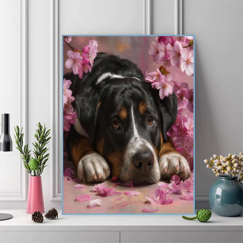 Bernese Mountain Dog Pattern 3pcs 100% Round Full Drill 5D DIY Diamond Painting Embroidery Cross Stitch Rhinestone Décor