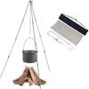 Sitengle Tripod Camping Tripod Dutch Oven Load Capacity Height Storage Bag Campfire Outdoor [4-Tier] Stand, 15kg, Adjustment, Included, Hanger,