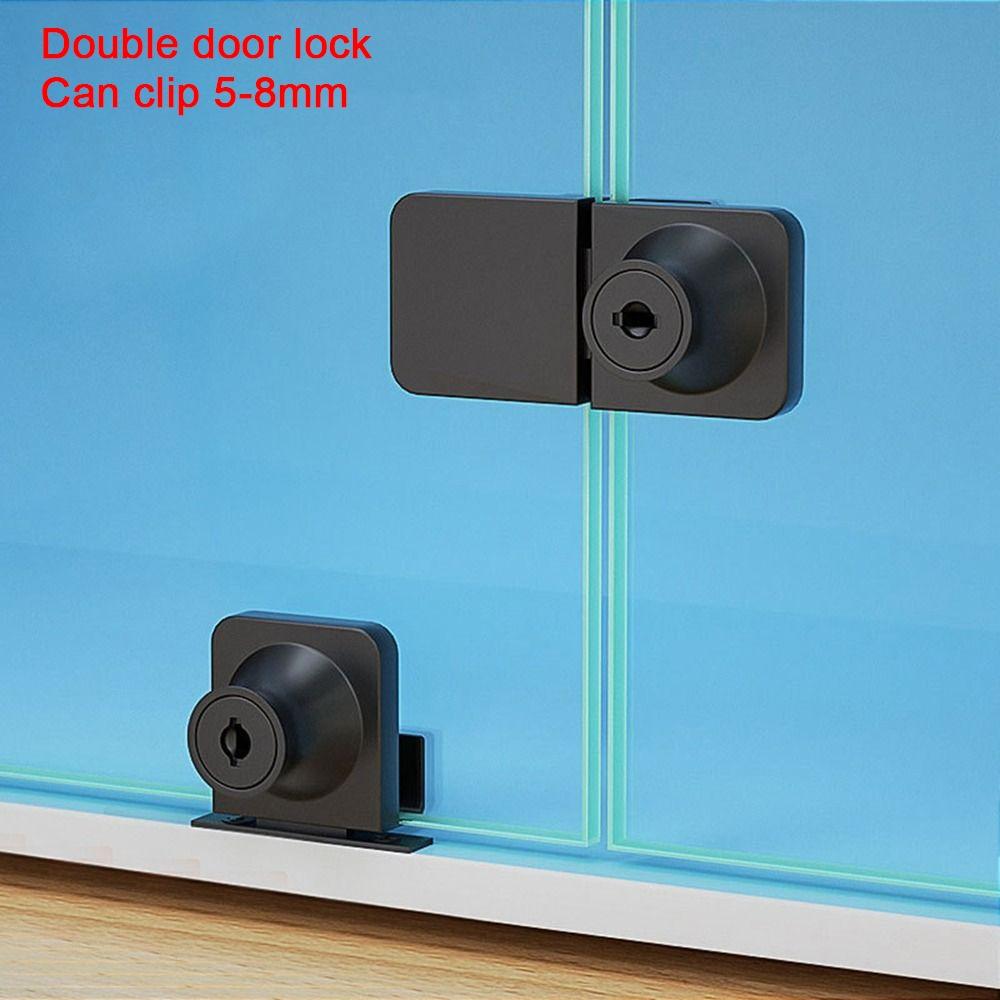 Steel Double Open Sliding Security Glass Door Lock Lockset Cabinet Display Lock Cabinet Door Lock