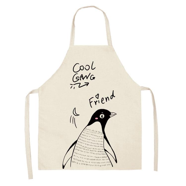 Children's Stick Figure Apron Cartoon Linen Apron Aprons for Women Baking Accessories Apron for Men Cooking Accessories Tablier
