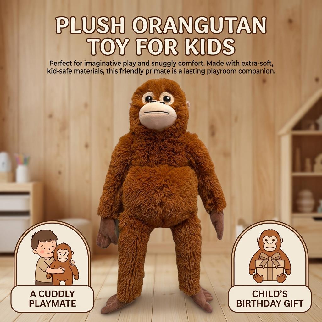 Long Armed Monkey Plush Toy Gorilla Doll Comforting Pillow Decorative Gift