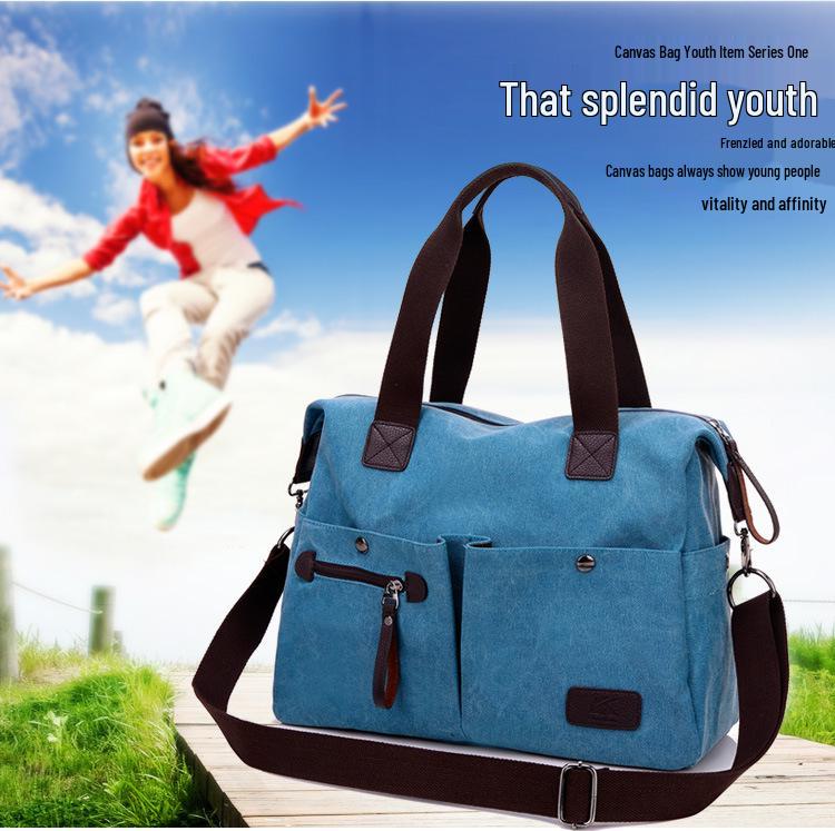 Retro Canvas Crossbody Bag - Large Capacity for Men & Women, Perfect for Gym, Sports, and Travel