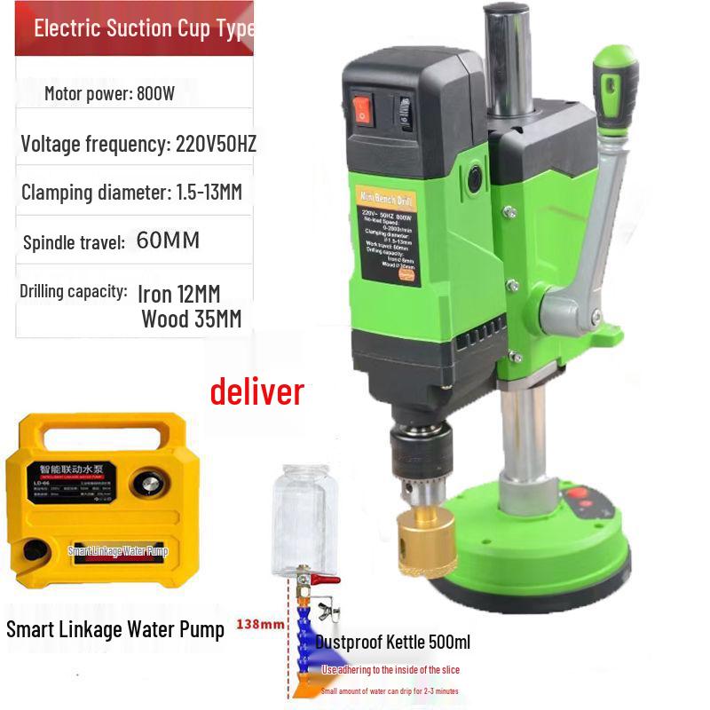 Настольный водяной бур на присоске для стекла, керамики, плитки, камня и алюминия