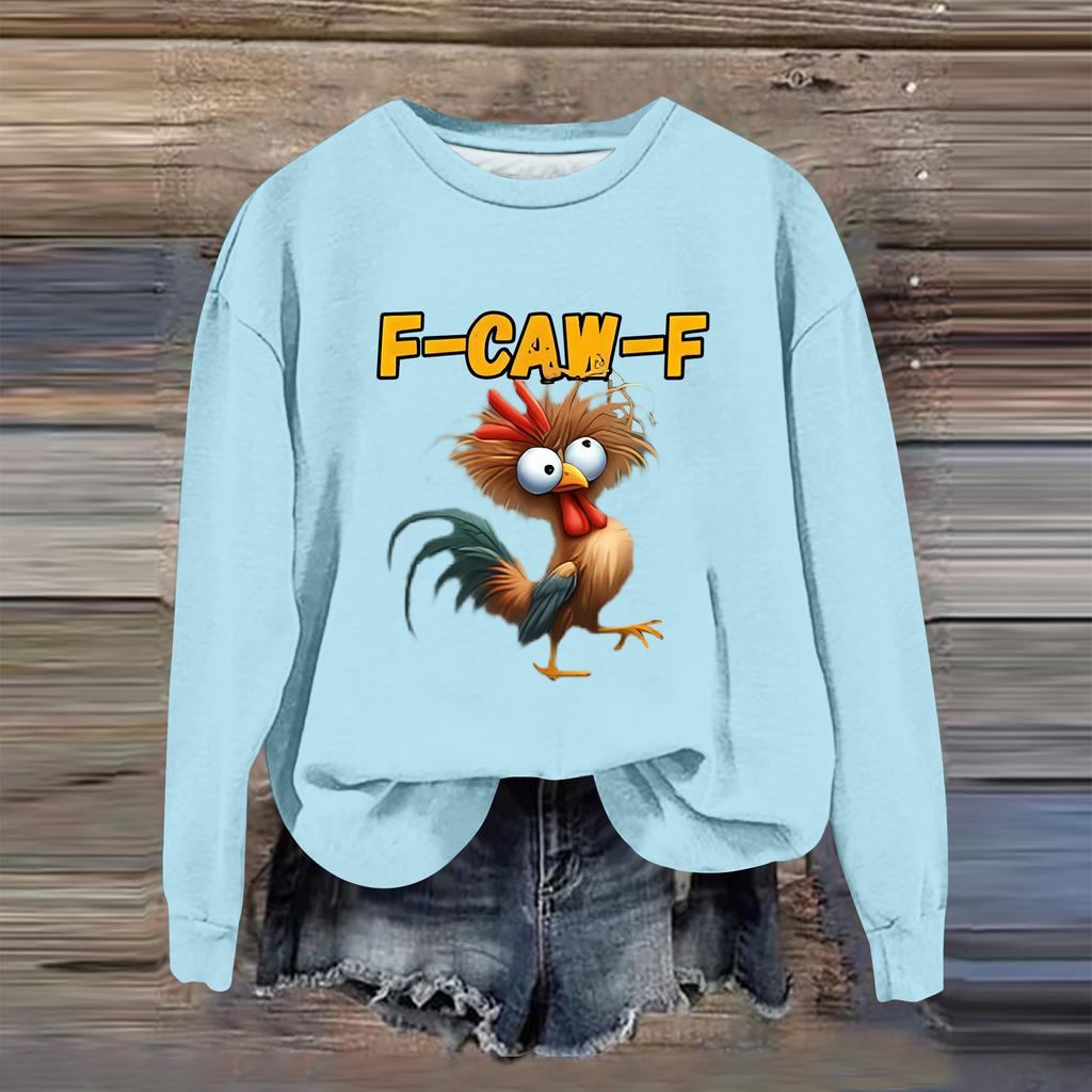 Women's Fashion Casual Long Sleeve Loose Printed Sweatshirt