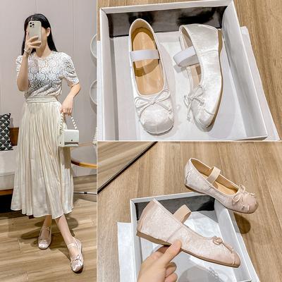 Женские туфли Мэри Джейн из шелка маленького размера~ 5 см небольшая внутренняя высота подъема новые плоские балетки осень