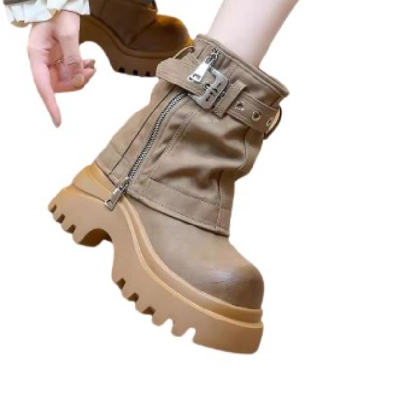 Модные ботильоны женские на платформе на массивном каблуке дизайнерские 2025 тренд новая мода зимние брендовые ботинки челси платье для ходьбы женские боты