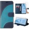Case - Booling - for Samsung Galaxy A52/A52s 5G - Blue - Leather Effect - Card Holder and Stand - 2 Glasses