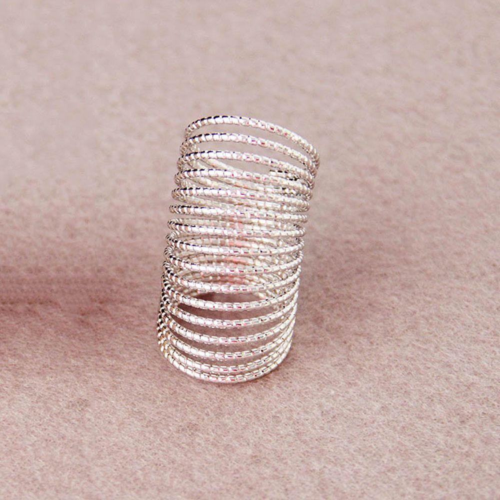 Men Couple Threaded Spring Ring Finger Buckle Korean Style Finger Ring Women Jewelry Accessories