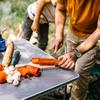 TOMSHOO Титановые сервировочные щипцы. Многоцелевые щипцы для барбекю со вилкой и зубчатой ​​лопаткой для кемпинга.