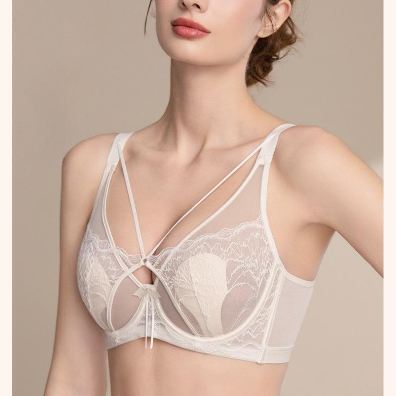 Кружевной бюстгальтер с чашками в виде кроличьих ушек, тонкий, приподнимающий и поддерживающий, хрустальный бюстгальтер, который визуально уменьшает большую грудь