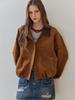 Maxza Leather Contrast Collar Faux Suede Jumper