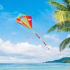 Rainbow Diamond Kite Single Line Easy To Fly Outdoor Toys 328ft Handle Included for