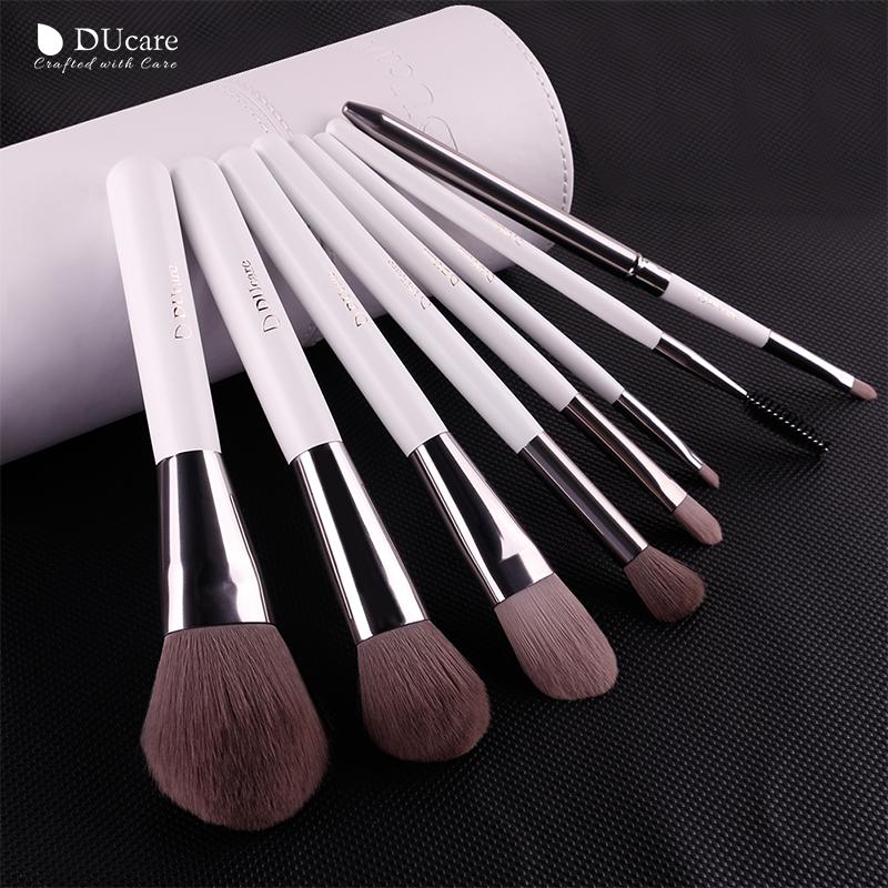 DUcare 8 шт., набор кистей для макияжа, румяна, тени для век, консилер, косметика для губ, макияж для начинающих, пудра, тональный крем, косметические инструменты с держателем