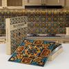 24pcs/set Mexican Tile Backsplash Peel and Stick Wall Stickers for Kitchen and Bathroom Thickened Waterproof and Removable Self-Adhesive Wallpaper
