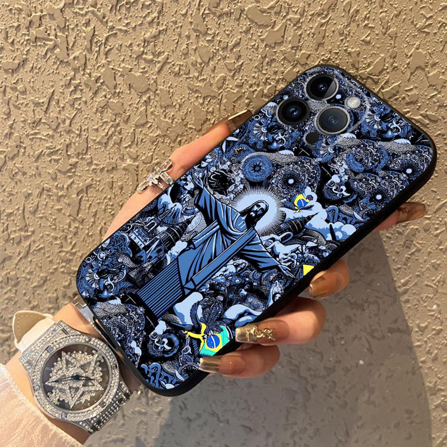 Чехол для Apple iPhone XR XS MAX 11 14 Air 13 17 Pro Max 12 16 15 Pro 7 8 Бог Иисус Чехол Capa