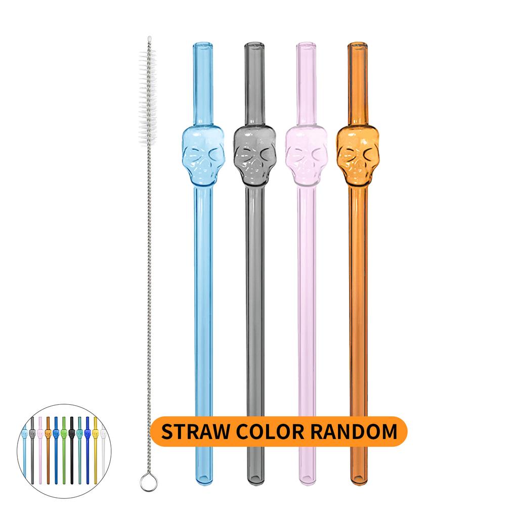 7 шт. многоразовых стеклянных трубочек с бантиком, милая стеклянная трубочка с бантиком и щеточкой для чистки для любителей кофе, смузи, замороженных напитков, чая, сока