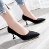 Fashion 2024 New Spring-autumn Low-heeled Black Work Shoes Women's Versatile Pointed-toe French Style Single Shoes Women's