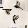 5pcs Wooden Black Bird Wall Decor Art Vintage Gothic Home Decor for Living Room Bathroom Kitchen Decorations Indoor Outdoor Gift