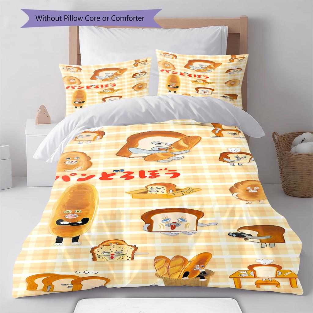 Bread Thief Pattern Bedding,Quilt Set Quilt Cover Pillowcase Home Birthday Gift (1 * duvet cover + 2 * pillowcase, without core)