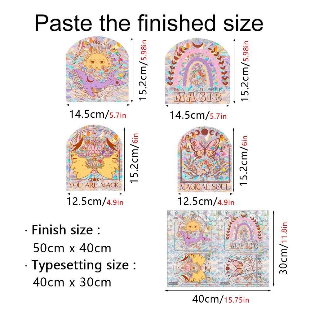 Sun Catcher Flower Window Decals Static Cling Window Sticker Anti Collision Window Decals for Bird Strikes Rainbow Stickers