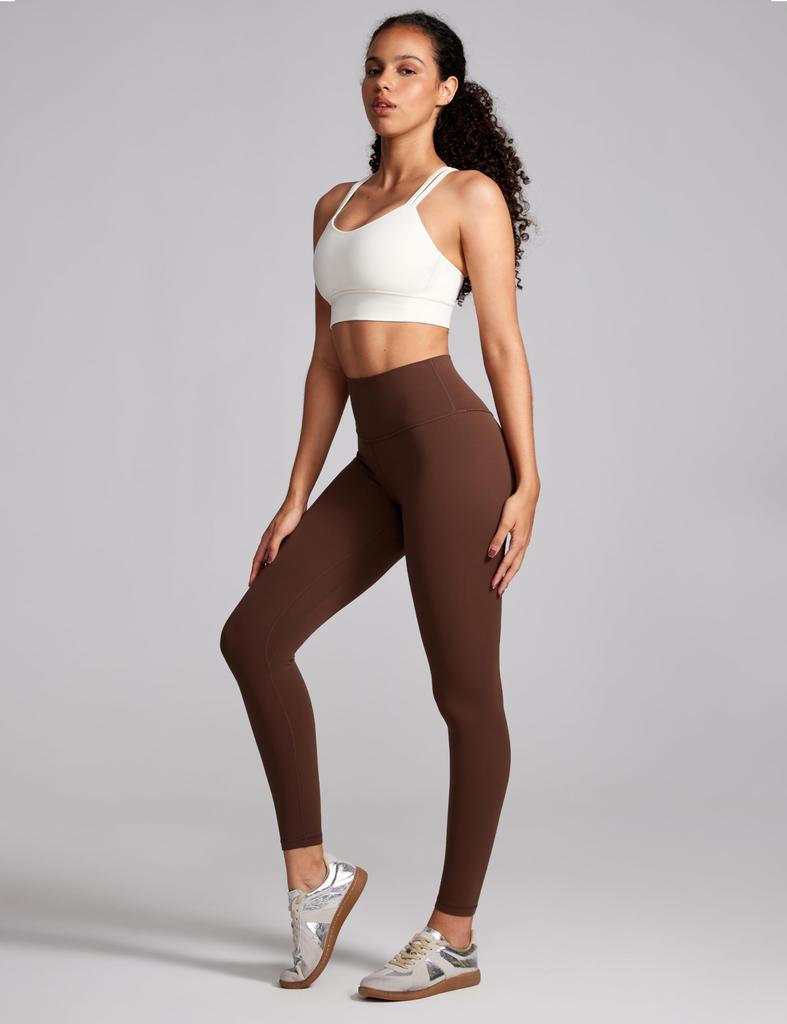 CRZ YOGA Компрессионные укороченные леггинсы для йоги, Азиатский кофейный размер L, Женские леггинсы, Брюки с высокой посадкой, Ноги, Butterluxe, Посадка, Шаговый шов 24 дюйма/60 см, Коричневый,