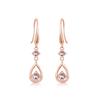 Free Bird Morganite Earrings for Dangling Hook Earrings for Pink Silver April Day Gift Women, "Drop Flower" Women, Gold, 925, Hypoallergenic,