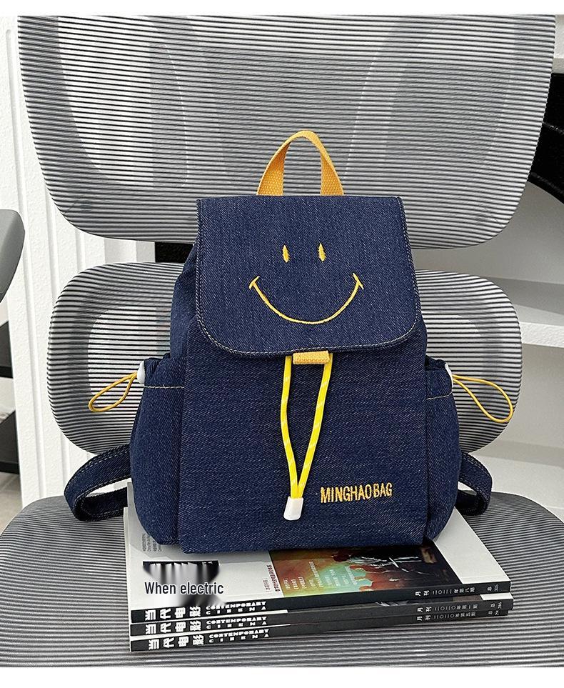 Wish Женский износостойкий джинсовый рюкзак на шнурке - Суперлегкий, большой вместимости, сумка на двух плечах для студентов