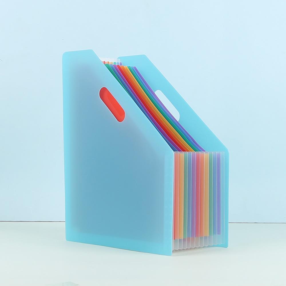 Folder A4 Expanding Organ Bag Diagonal Mouth Rainbow Color Document Holder Briefcases