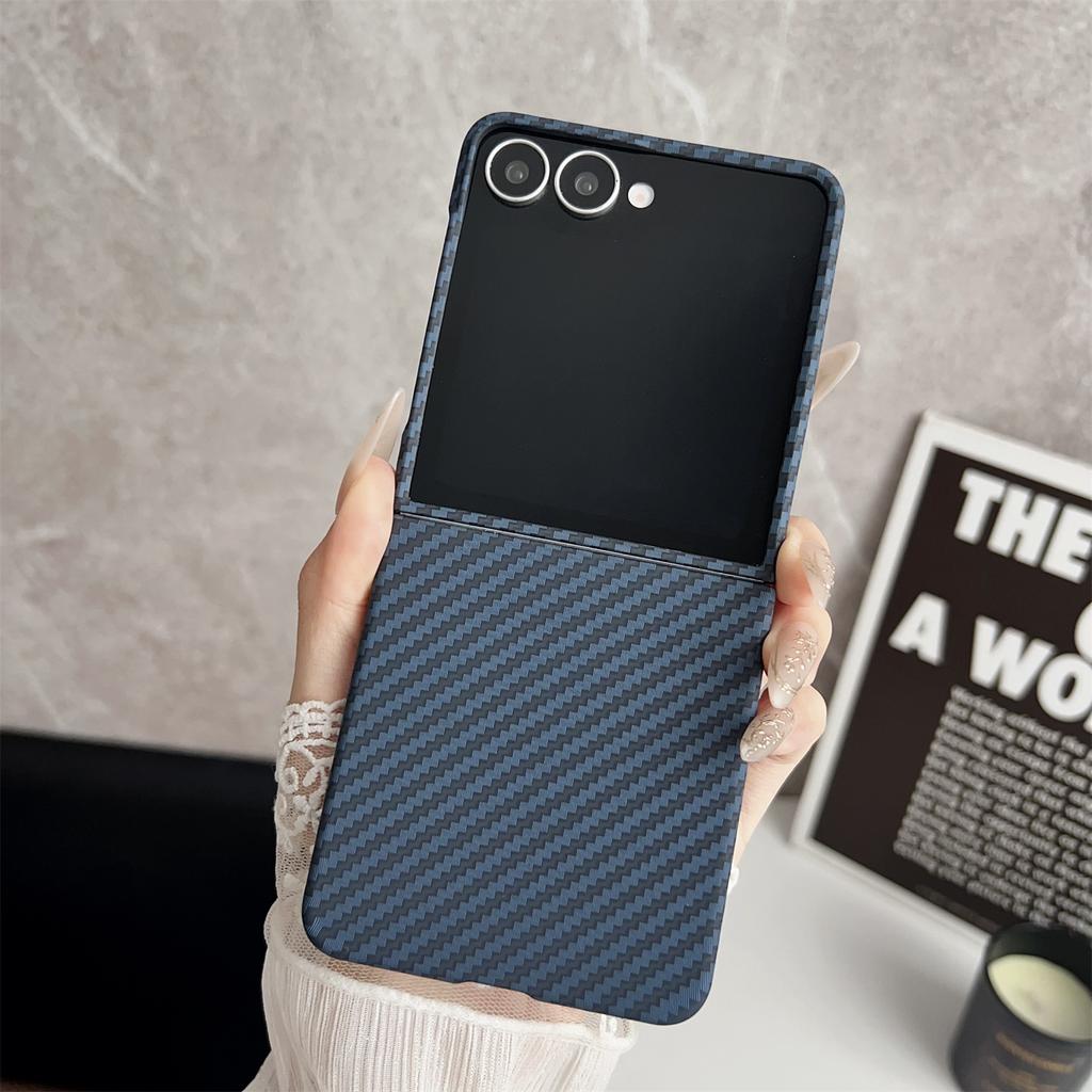 For Samsung Galaxy Z Flip7 5G Magnetic Case Carbon Fiber Texture Slim Shockproof PC Phone Cover
