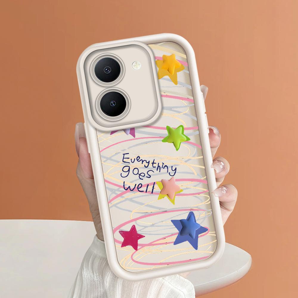 Мягкие силиконовые квадратные лестницы с мультяшным узором, полное покрытие, защита камеры, противоударный чехол для iPhone Infinix Tecno Vivo