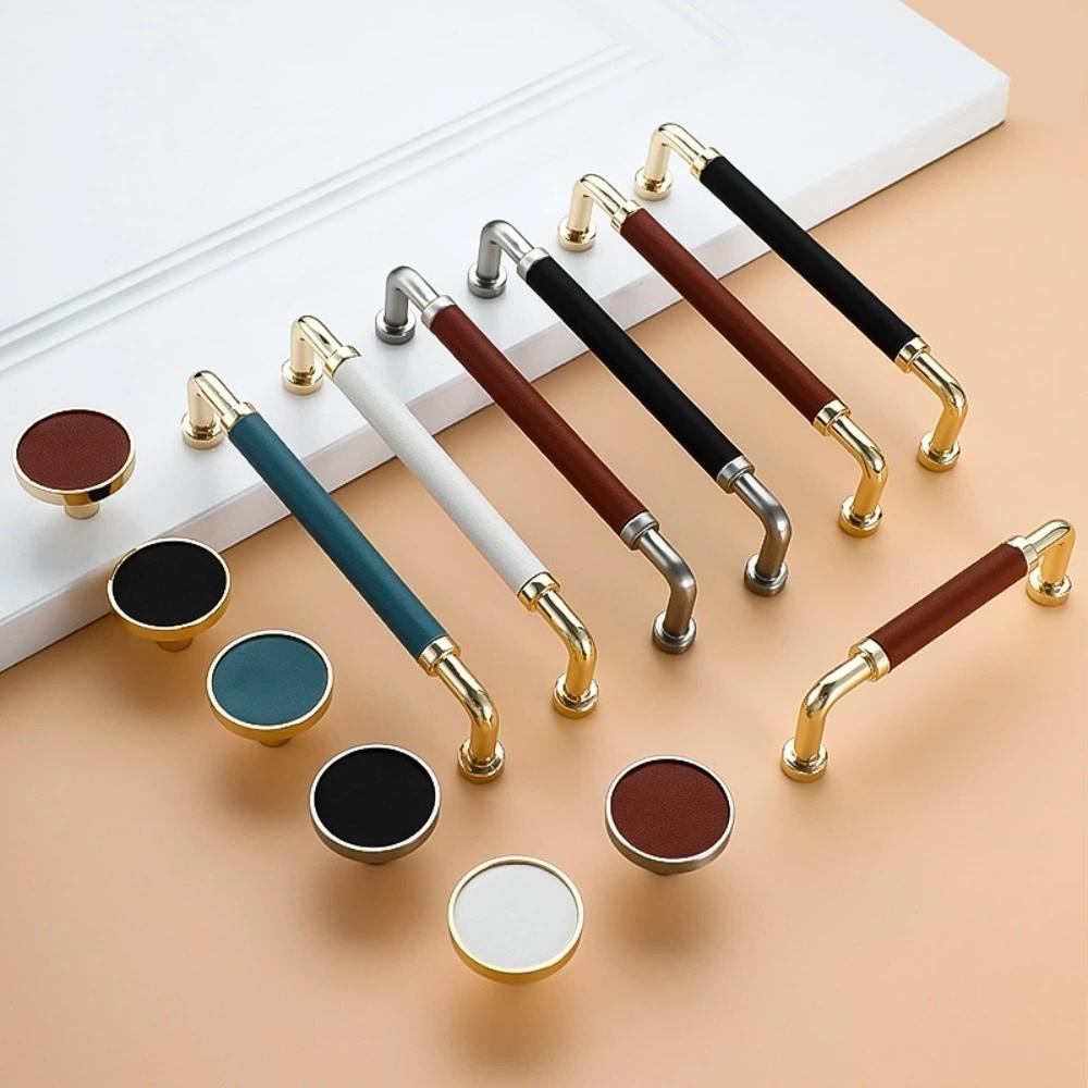 Handmade Wardrobe Door Handles Nordic Cabinet Drawer Knobs Leather Hardware Handle Multipurpose