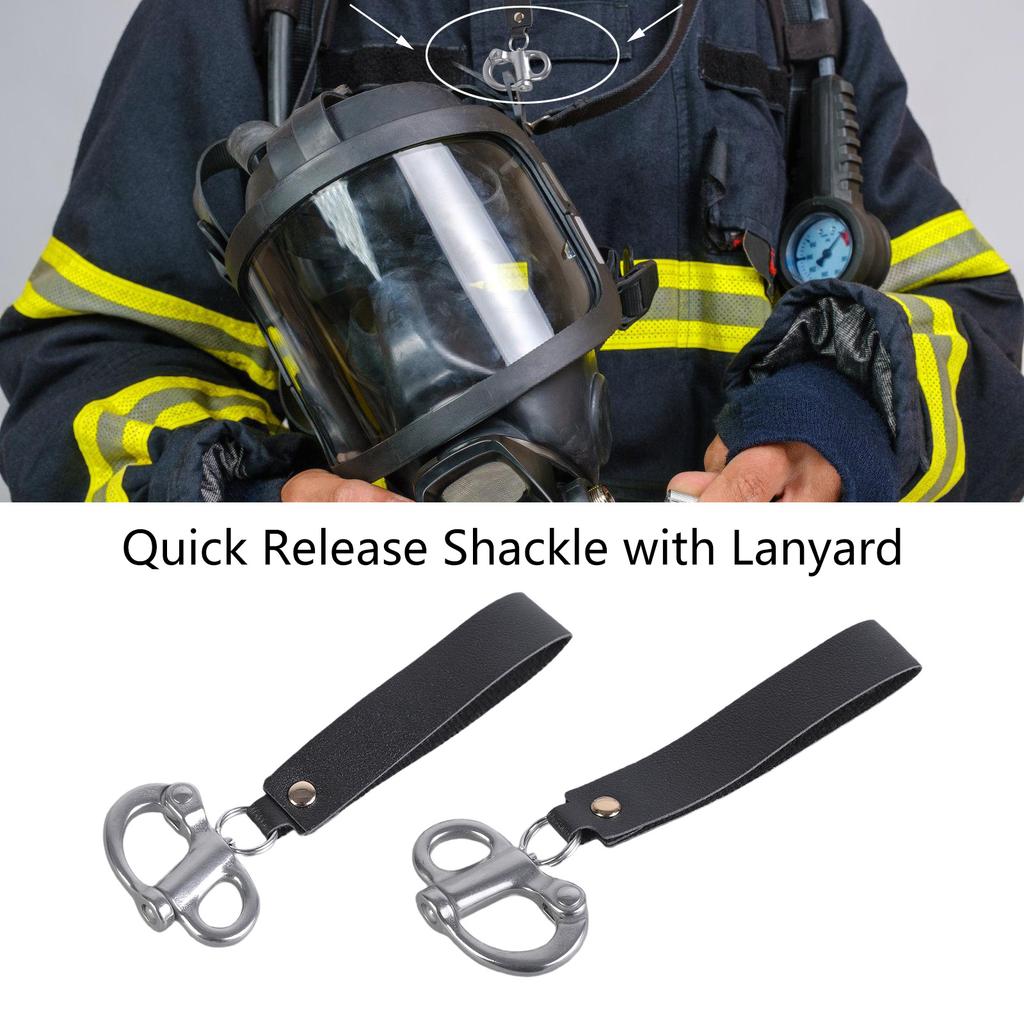 2 шт. быстросъемная защелкивающаяся скоба с кожаной ручкой, быстросъемный зажим для маски SCBA, металлический фиксированный шнурок с защелкой