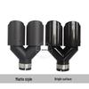Carbon Fiber Y-Type Dual Outlet Exhaust Tip (63-89mm), Black Painted Tailpipe for Car Modifications