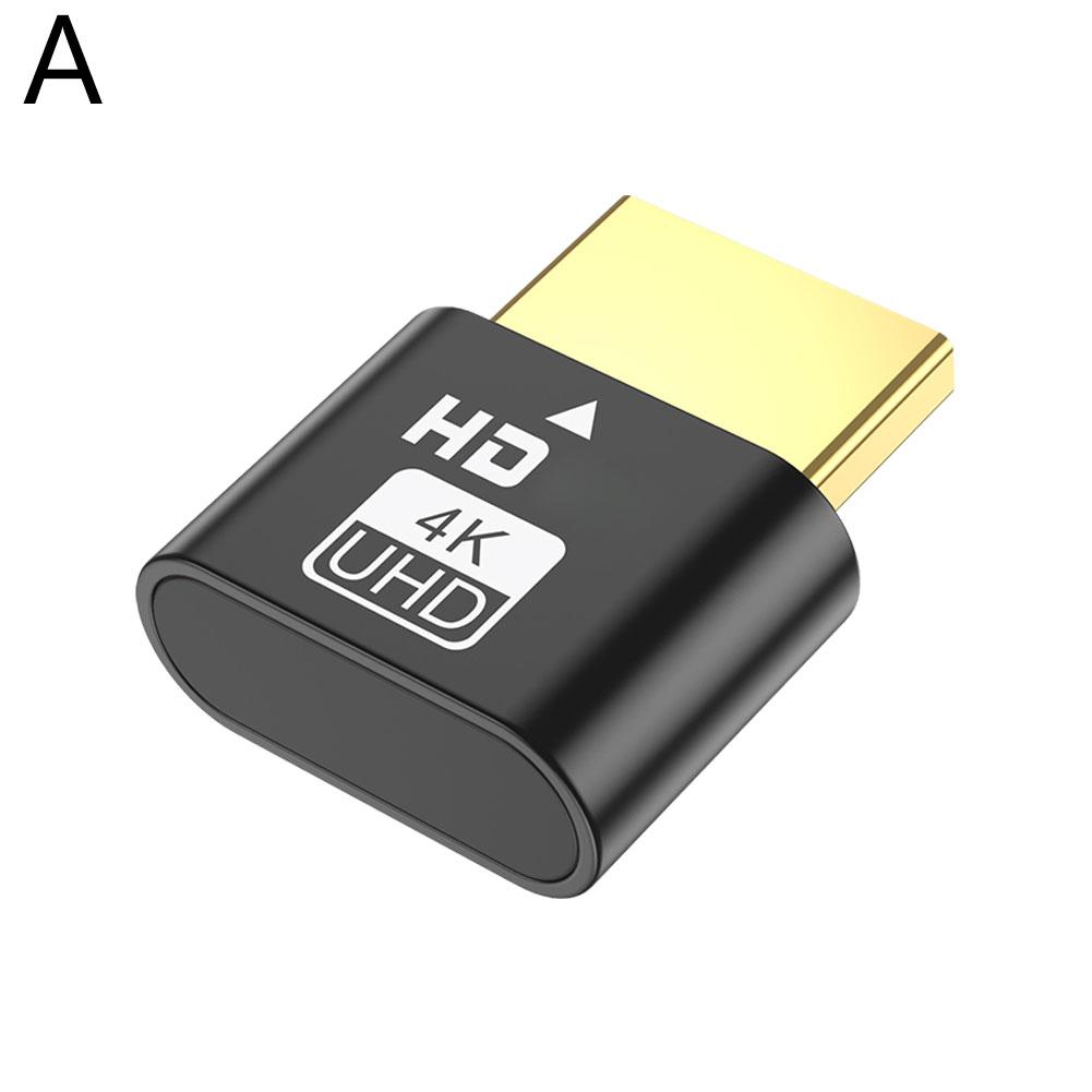 VGA Virtual Display Adapter 4K HDMI-compatible 1.4 Headless Plug EDID Emulator Lock Plate Displ I7M0