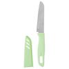 Кухонный нож Портативный из нержавеющей стали Нож для фруктов и дыни с чехлом для домашнего использованияЗеленый