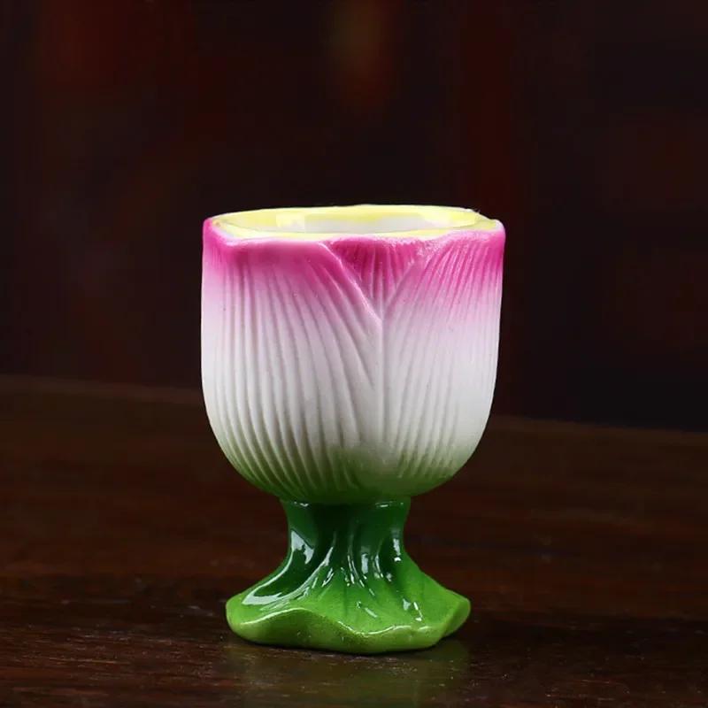 3 шт. керамическая чашка для подачи воды Foqian Lotus, чашка для очистки воды Guanyin, украшения для дома, буддийский зал, украшения для дома, аксессуары