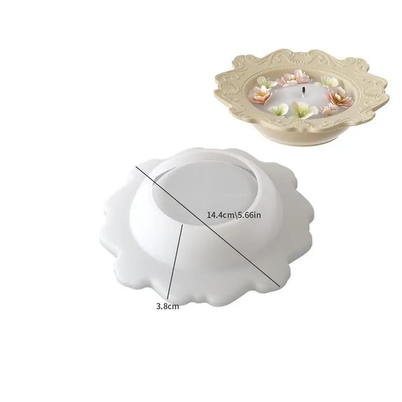 Круглый цементный поднос Силиконовая форма Сделай сам Ручная работа Круглая форма для хранения Тарелки Гипс Бетон Смола Подставка Форма для литья Декор для дома