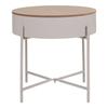 Table d'appoint en acier thermolaqué beige-gris clair